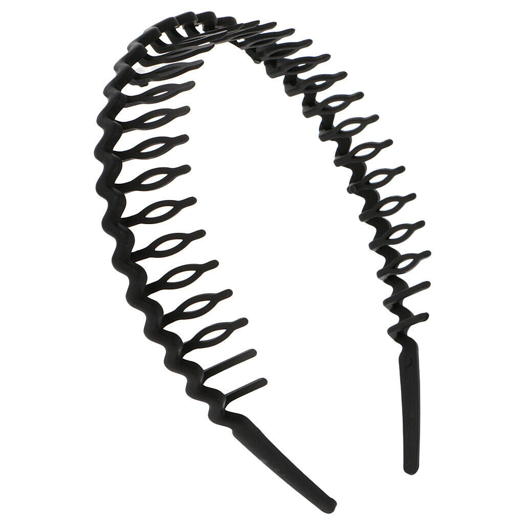10pcs/set Plain Black Headband No-slip Grip Long