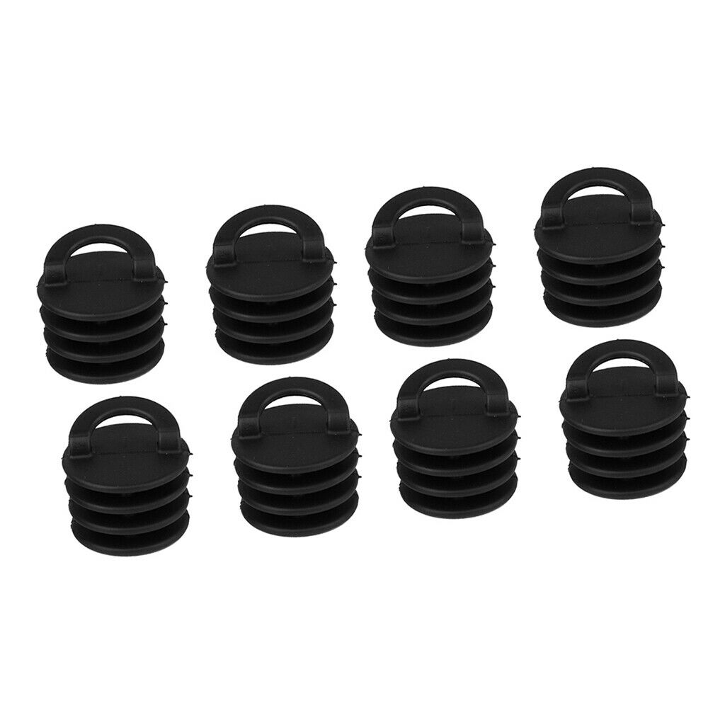 Pack 8 Marine Boat Drain Plugs - Kayak Accessories - Lightweight & Functional
