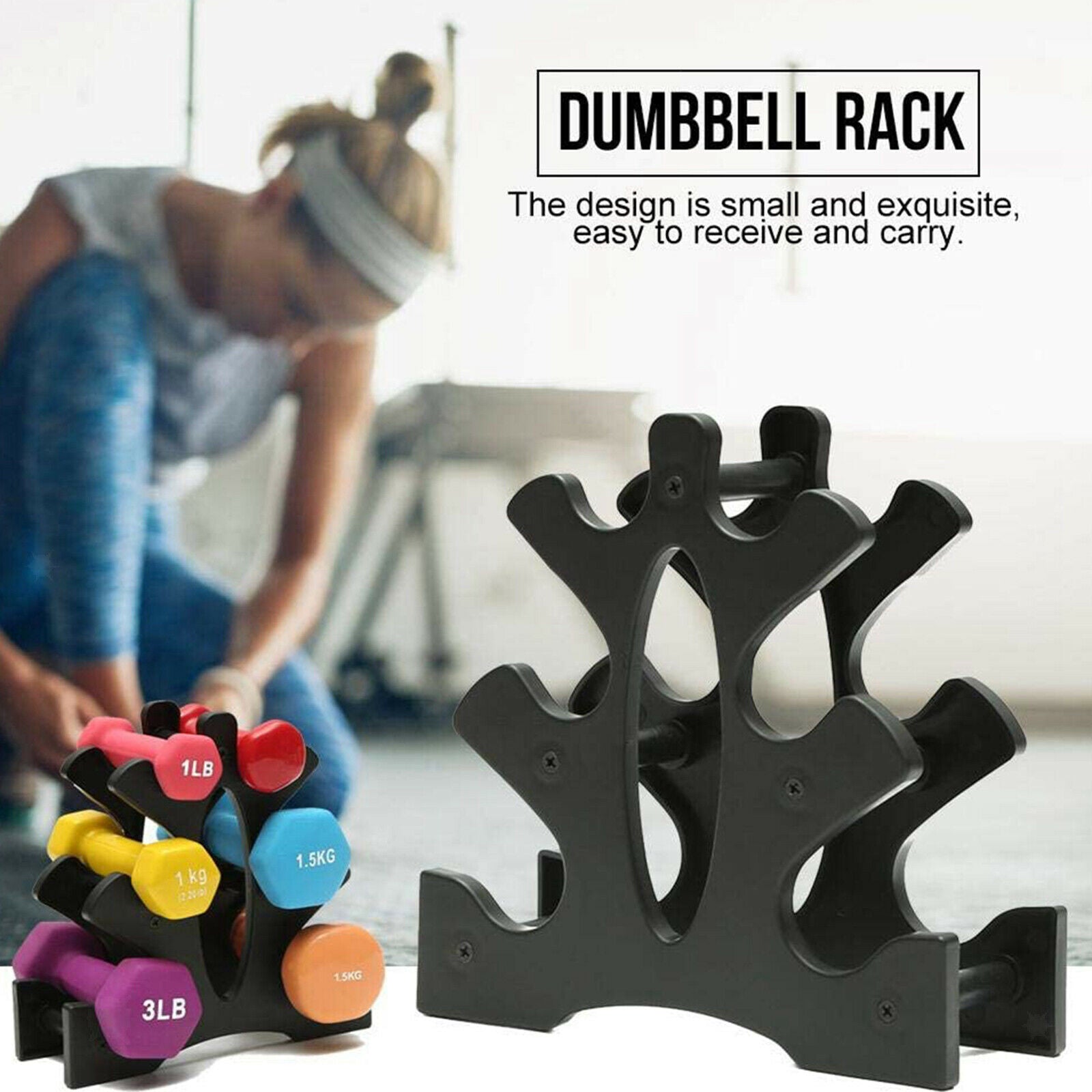 Dumbbell Rack Hand Weights Holder 6 Dumbbells Tree Stand Sorting Bracket