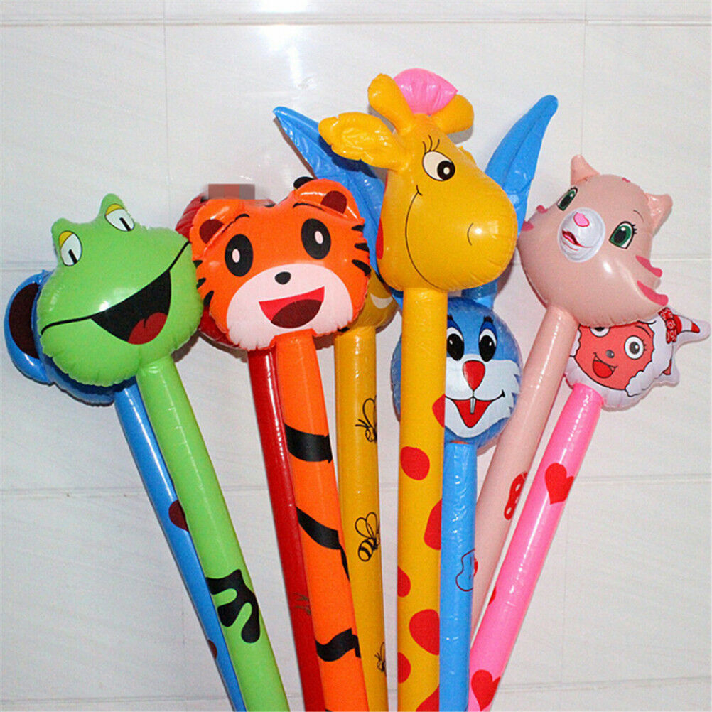 2Pcs Cartoon Inflatabel Animal Long Hammer Stick Children Outdoor Toys Gift