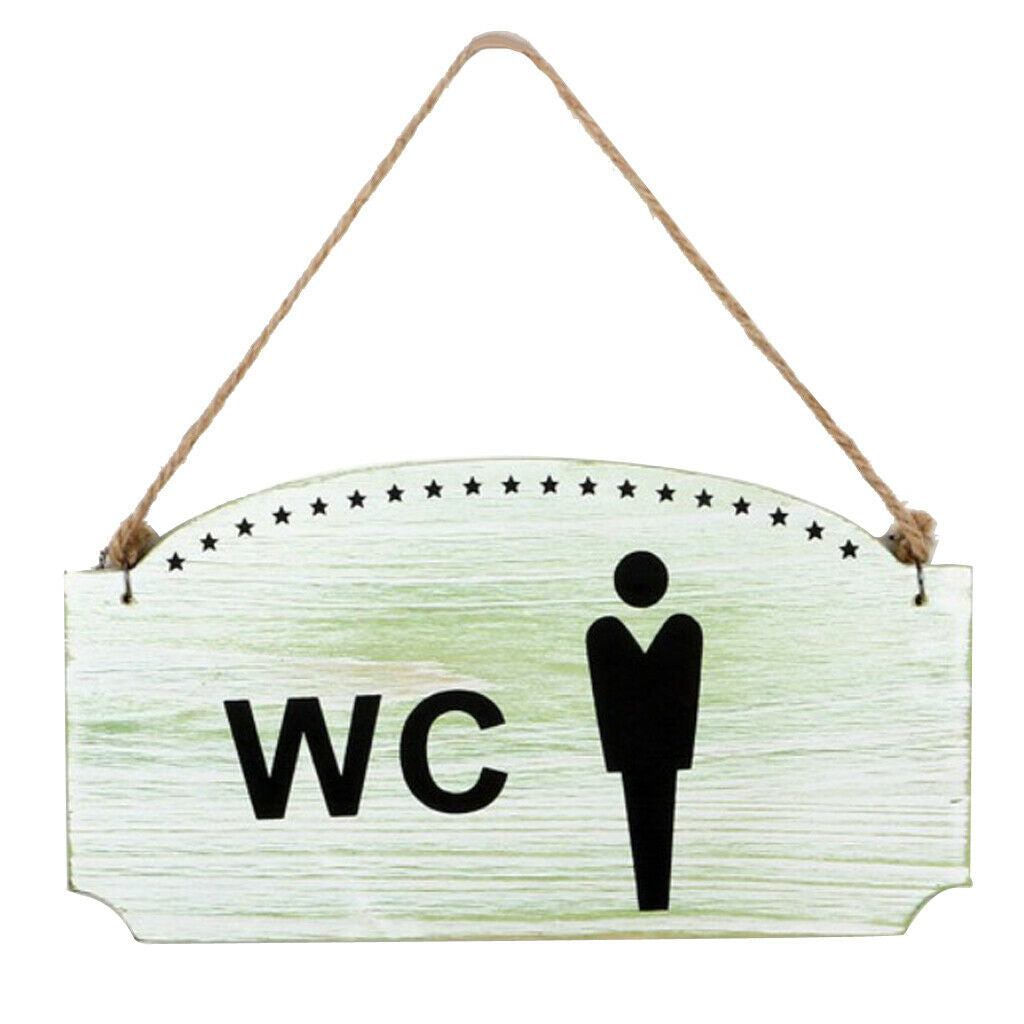 White WC Door Plaque 21cm Toilet Lady Gents Wall Hanging Sign WC gents