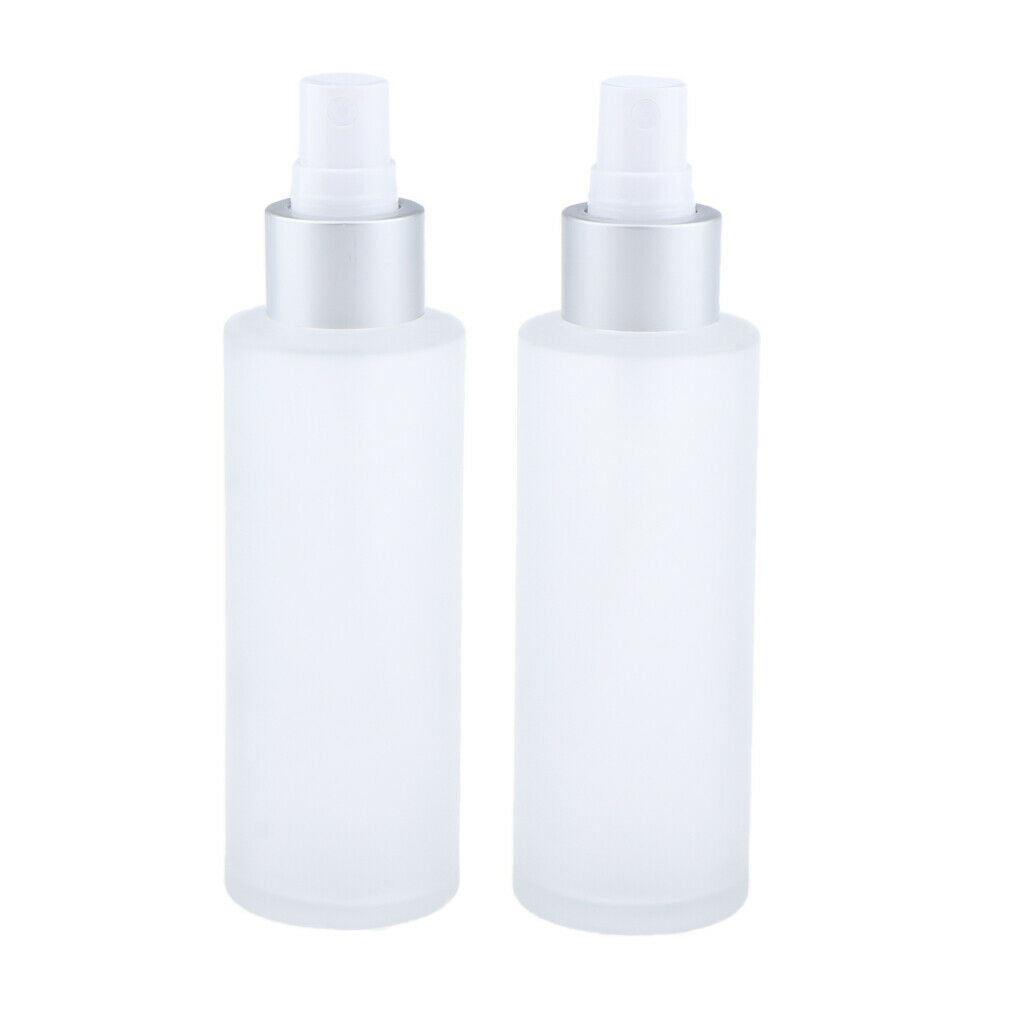 2Pcs Empty Glass Bottle Cosmetic Makeup Travel Lotion Containers 100ml Spray