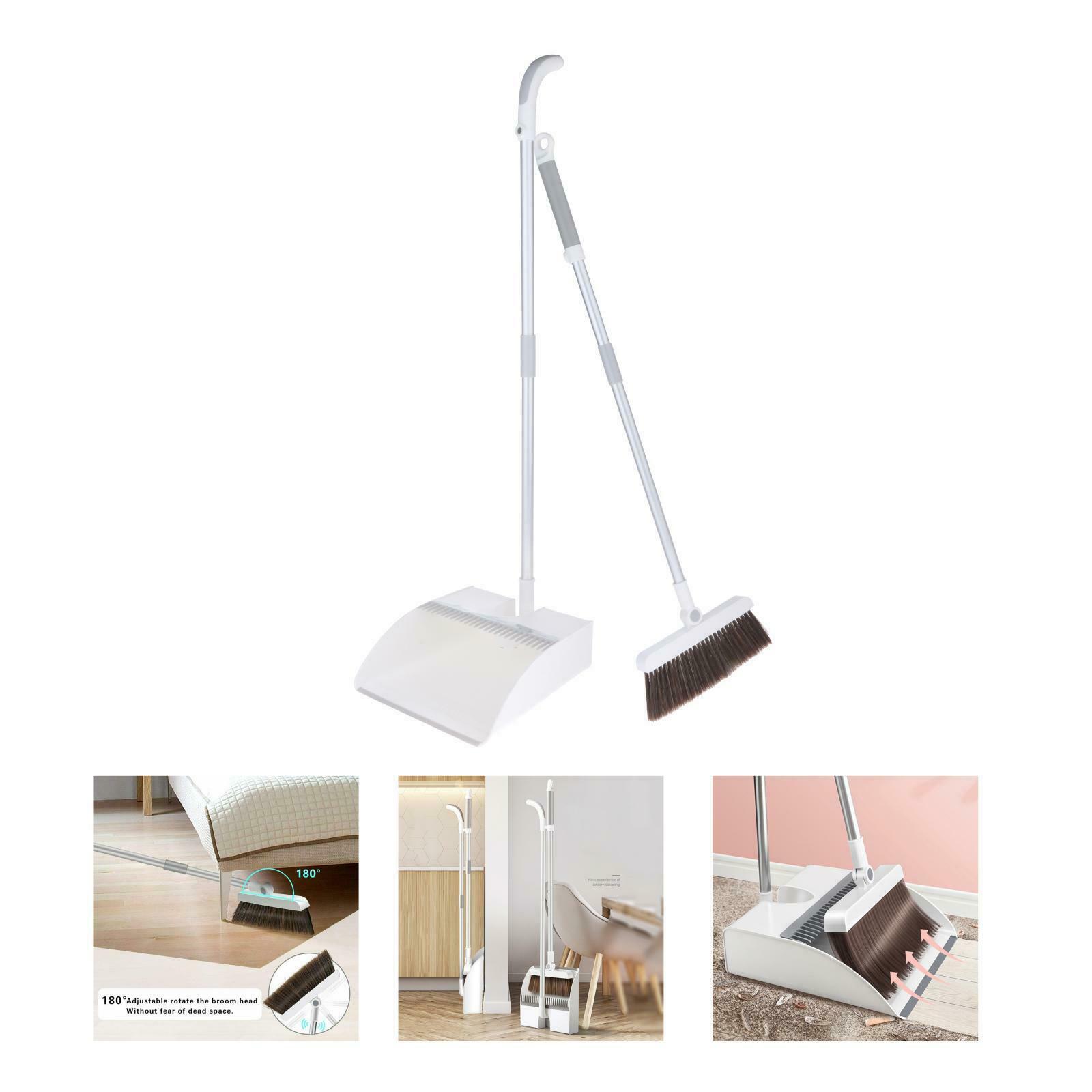 Long Handle Broom and Dustpan Cleans for Home Room Office Upright Stand Up