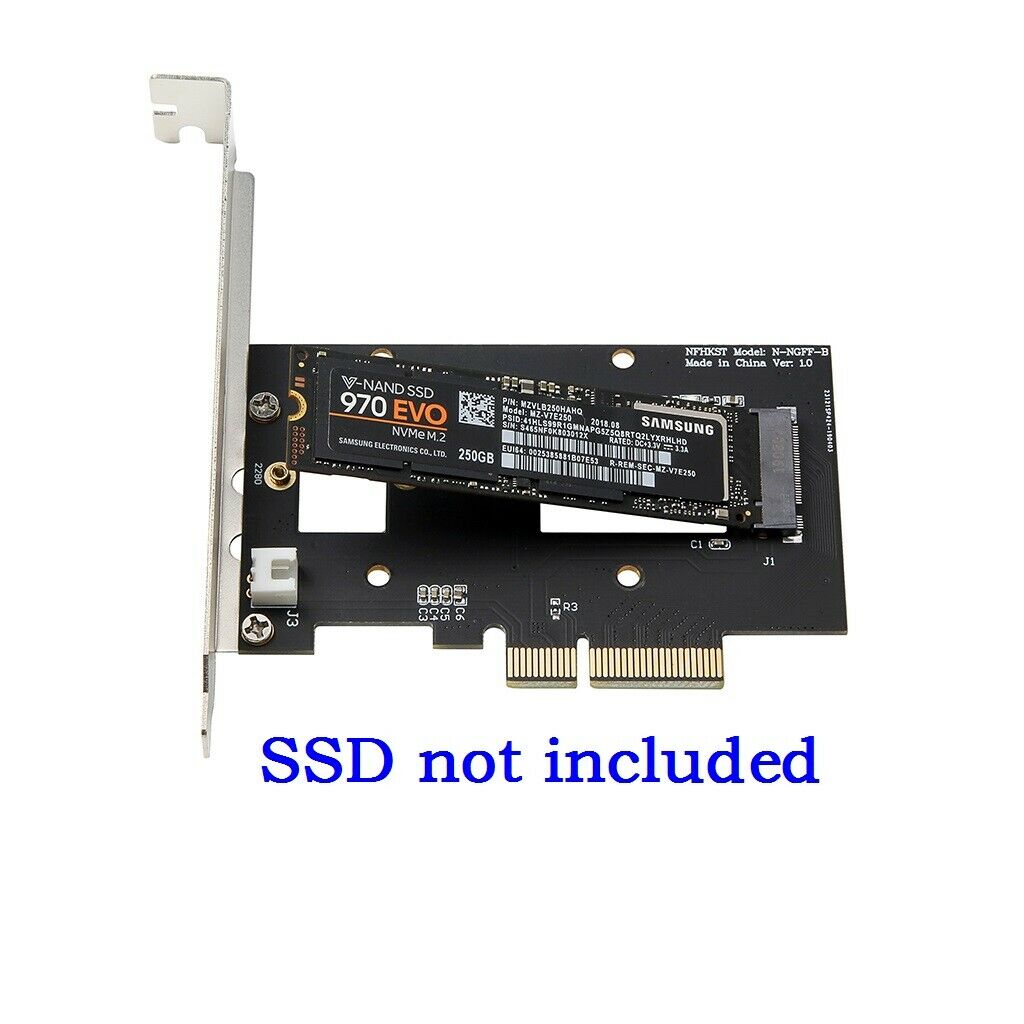 PCI-E 3.0 X4 Lane Host Adapter Converter Card M.2 M Key Ssd To Nvme+Fan