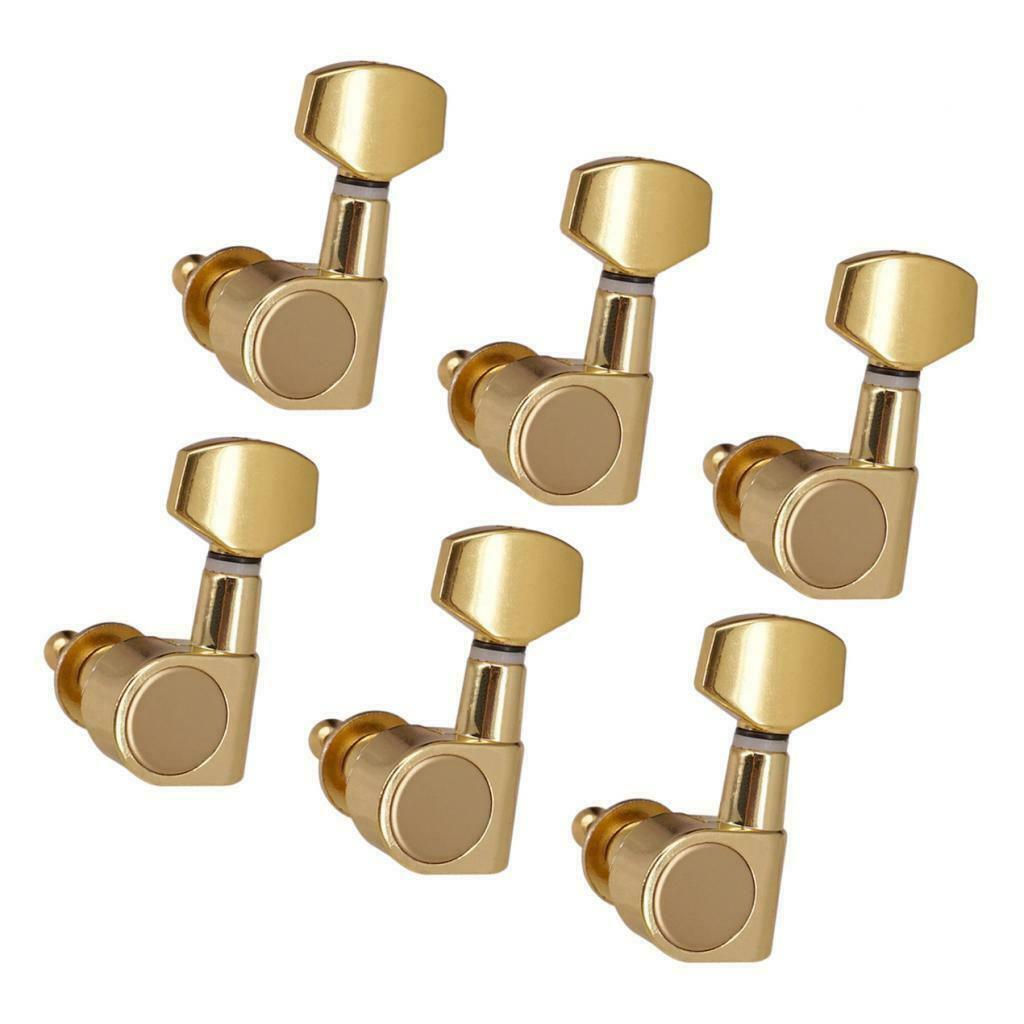 6Pcs Tuning Pegs, 6L Zinc Alloy Tuners Knobs Tuning Pegs For Acoustic Guitar