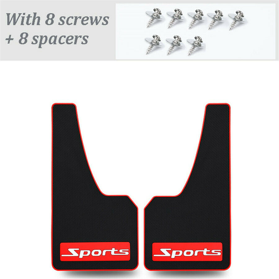 2PCS Sport Styling Mud Flaps Splash Guards Fender Mudflaps Soft Rubber Black