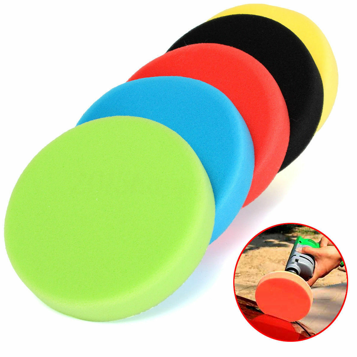 5 Pieces Polishing Pads for Drill 150mm Car Foam Buffing Pads Woolen
