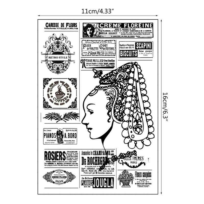 Lady Label Silicone Clear Seal Stamp DIY Scrapbooking Emboss Photo Album Decor