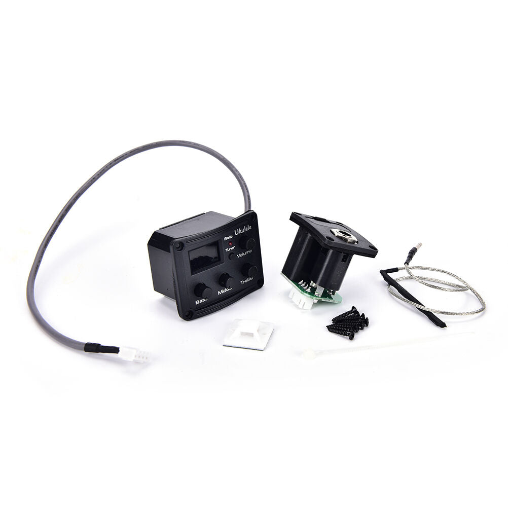 Ukulele Piezo Pickup Preamp 3-Band EQ Equalizer Tuner System LCD Display   IODD