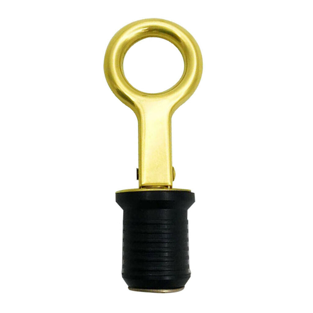 1.26"  Rubber + Brass Snap Flip Style Boat Hull Livewell Drain Plug Bass
