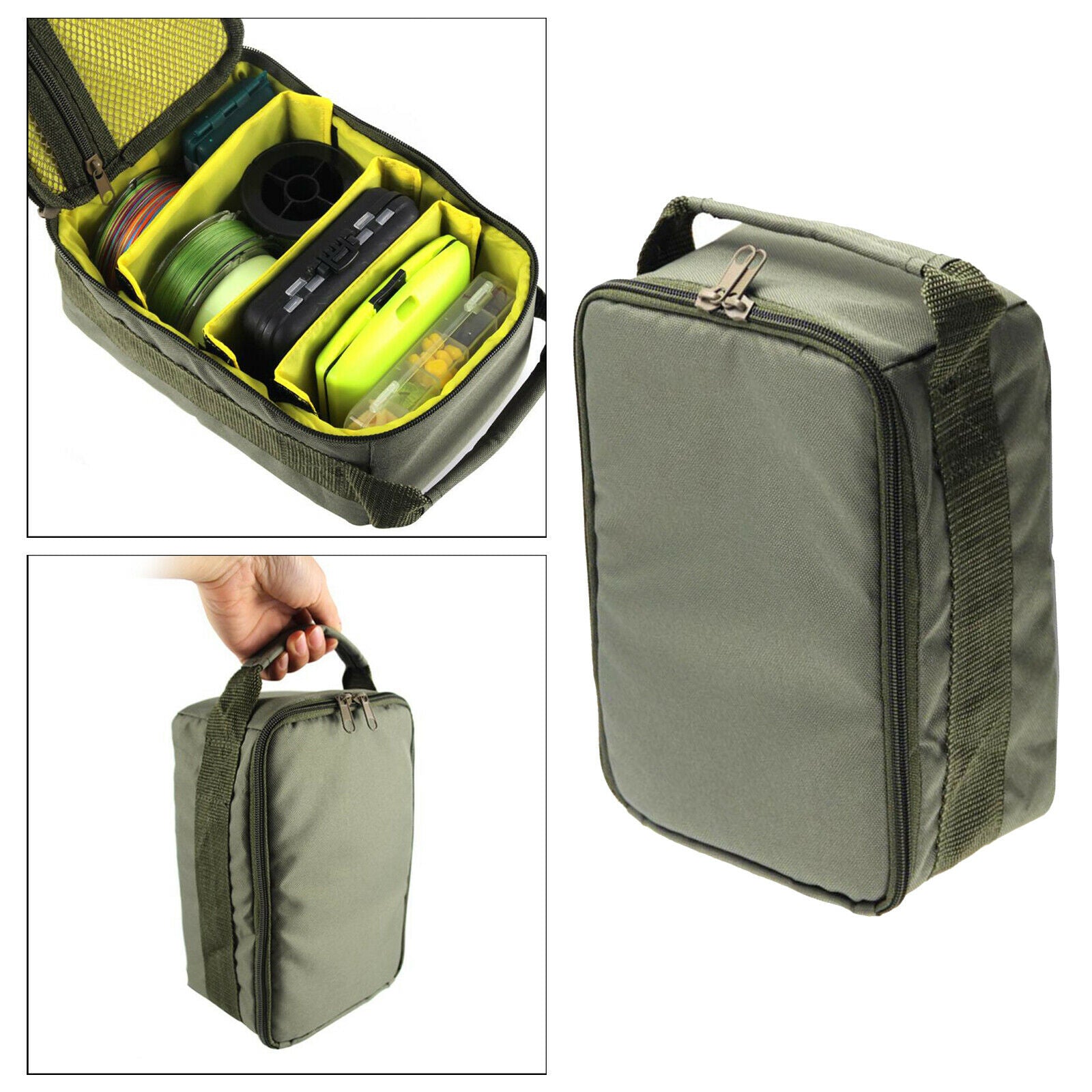 Fishing Tackle Bag Pack Fishing Reel Lure Gears Storage Organizer Pouch Cases