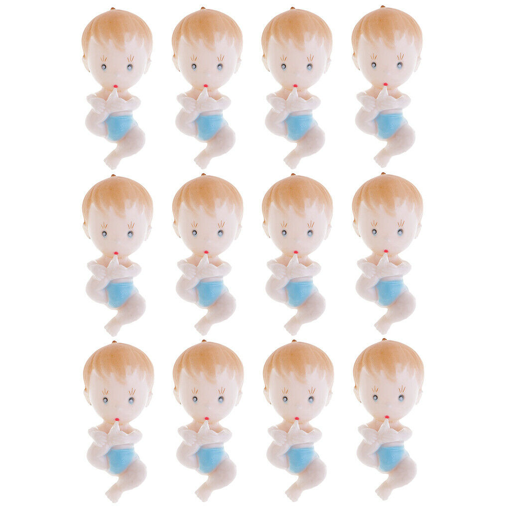 12 Pieces Cute Baby Foot Boys Girls Party Favor Christening Baby Shower Blue
