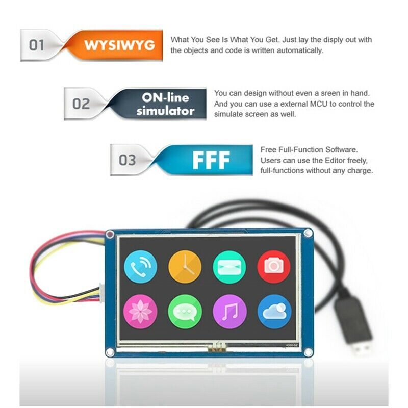 Suitable for Use with Nextion Display NX8048T070 7.0 Inch HMI Press Screen PanR7