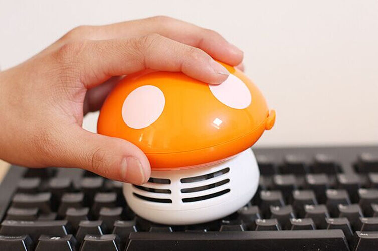 Ritzy Cute Mini Mushroom Corner Desk Table Dust Vacuum Cleaner Sweeper Nice