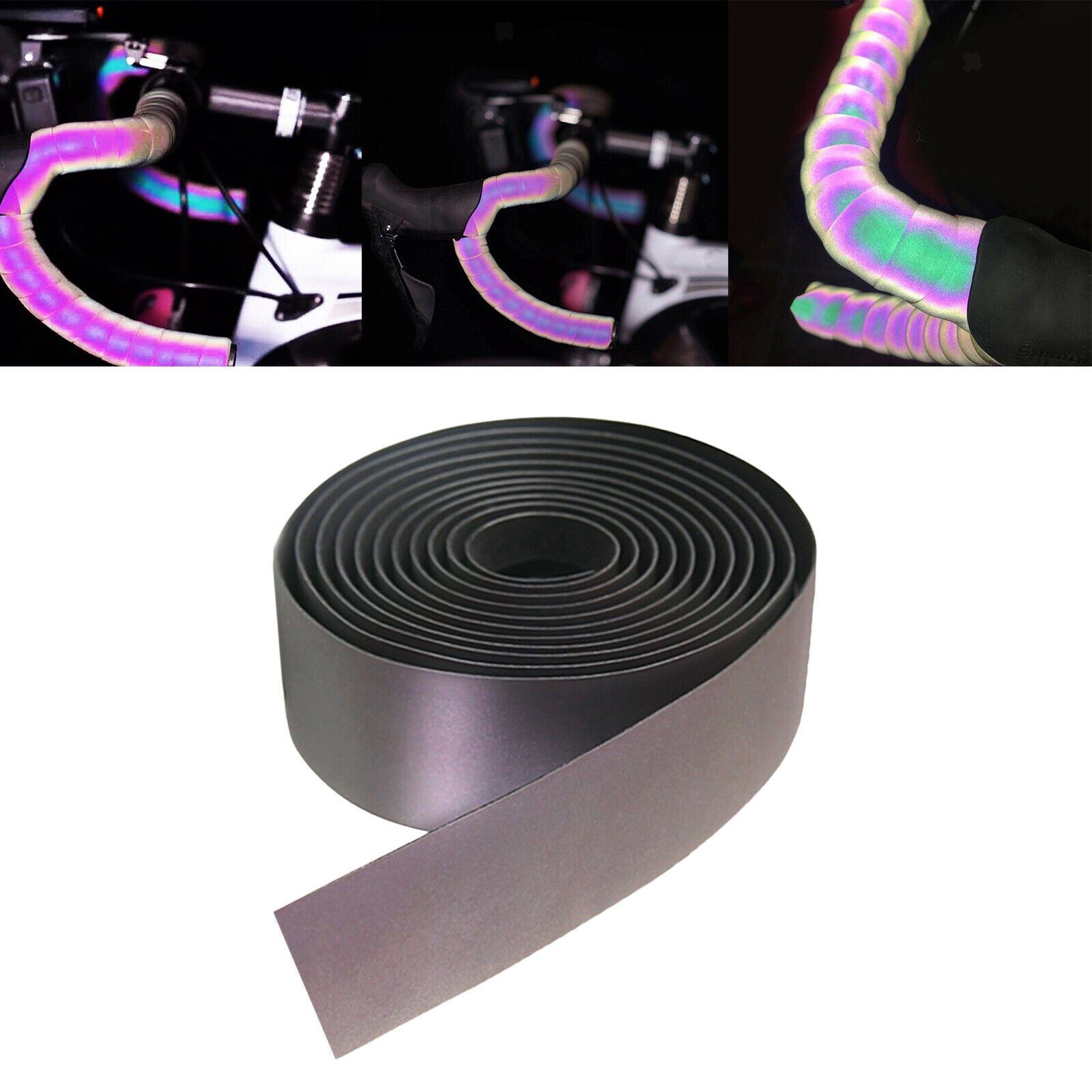 Bicycle Handlebar Tape Light Reflective Gradient Road Bike Bar Wrap Belt