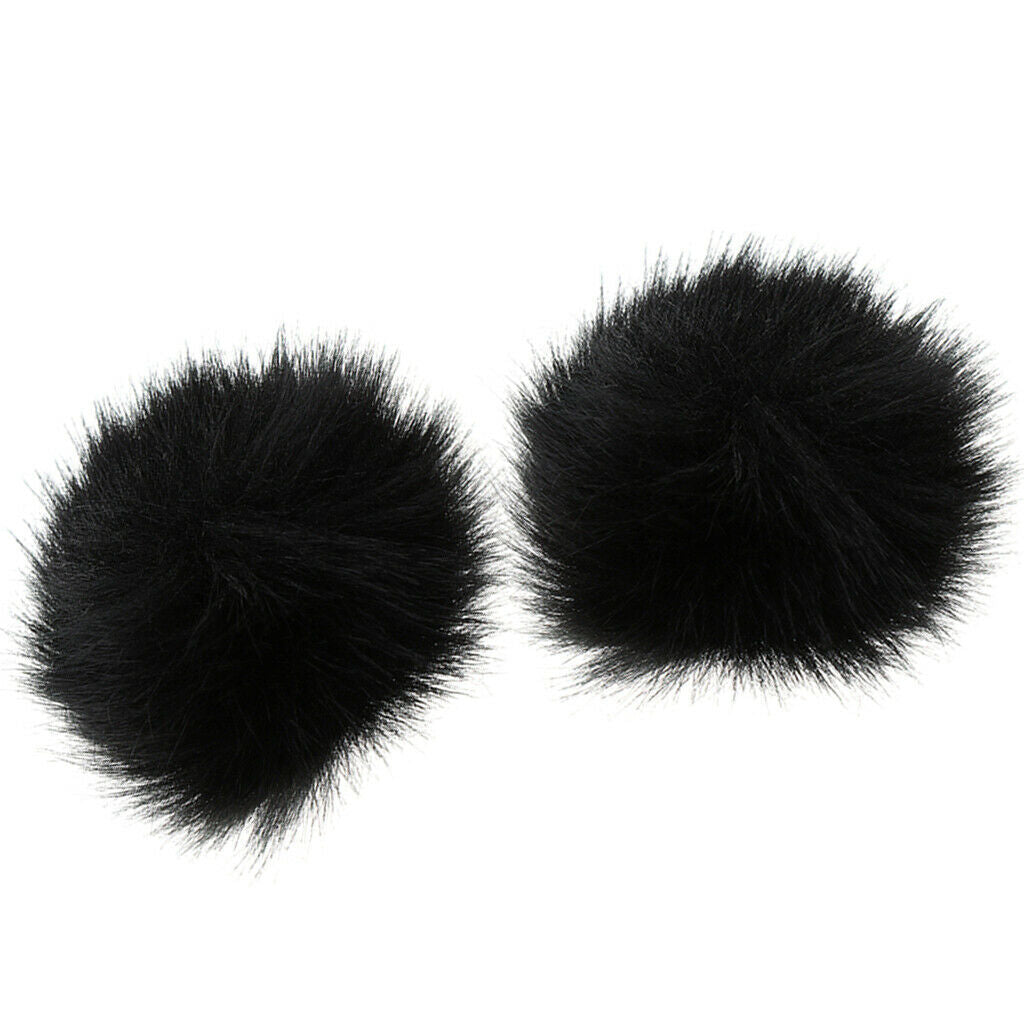 Microphone Furry Windscreen Windshield Muff Mic Furry Cover Black, Set 2