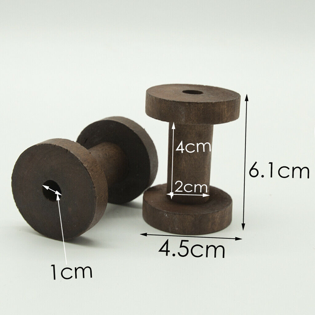 3PCS Wood Thread Spools Weaving Elastic Cord Thread Bobbins Sewing 61x45mm