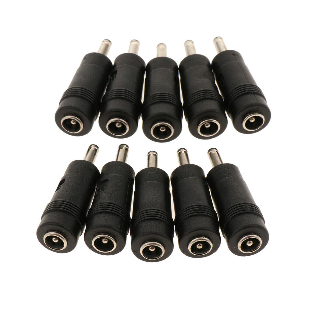 Lovoski 10 Pieces DC 5.5x2.1mm Female to 3.5x1.1mm Male Laptop Adapter