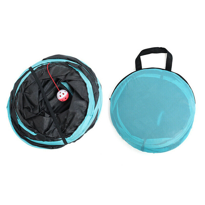 5 Holes 'S' Blue Black Pet Cat Tunnel Toys For Cat Kitten Collapsible CrinklBDA