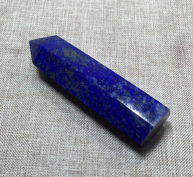 Natural Lapis Lazuli Hexagonal Prism Column Raw Stone Decoration Height 90-100mm