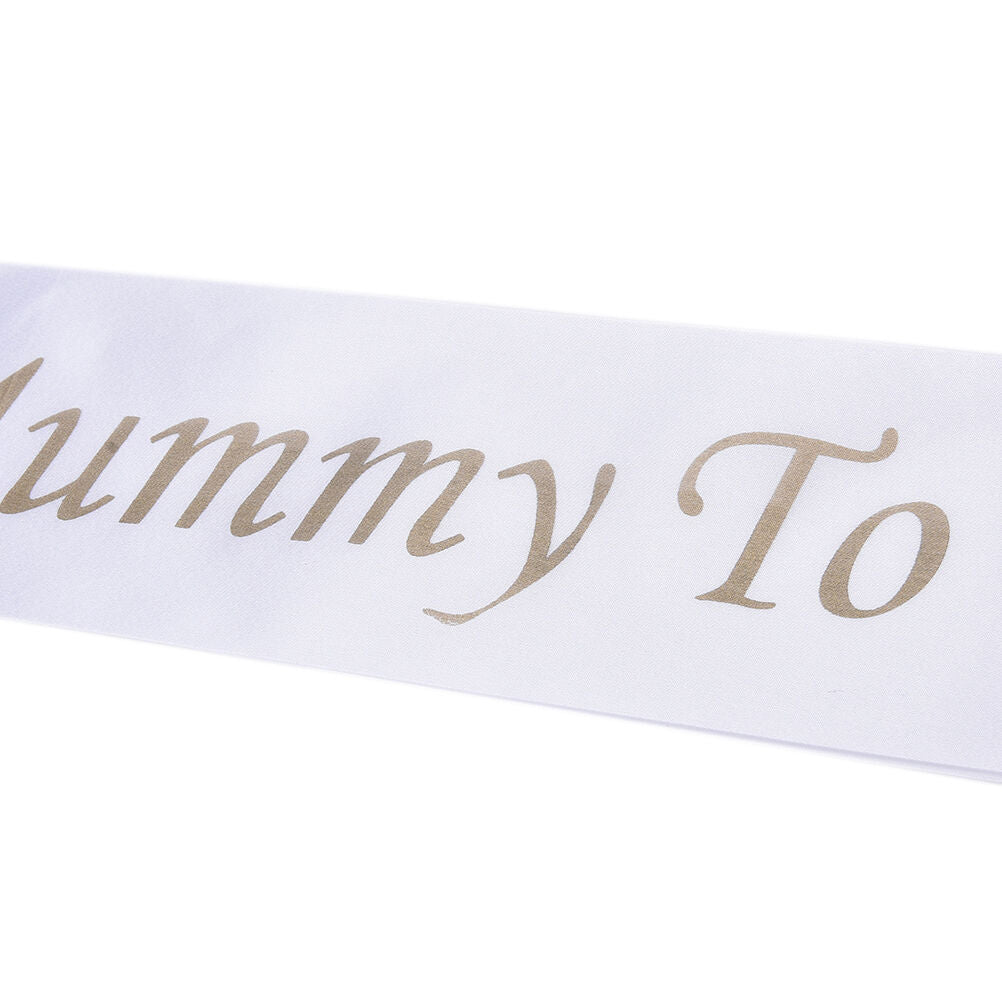 Footprint Bear Mummy To Be Satin Ribbon Sash New Mom Baby Shower Party J .l8