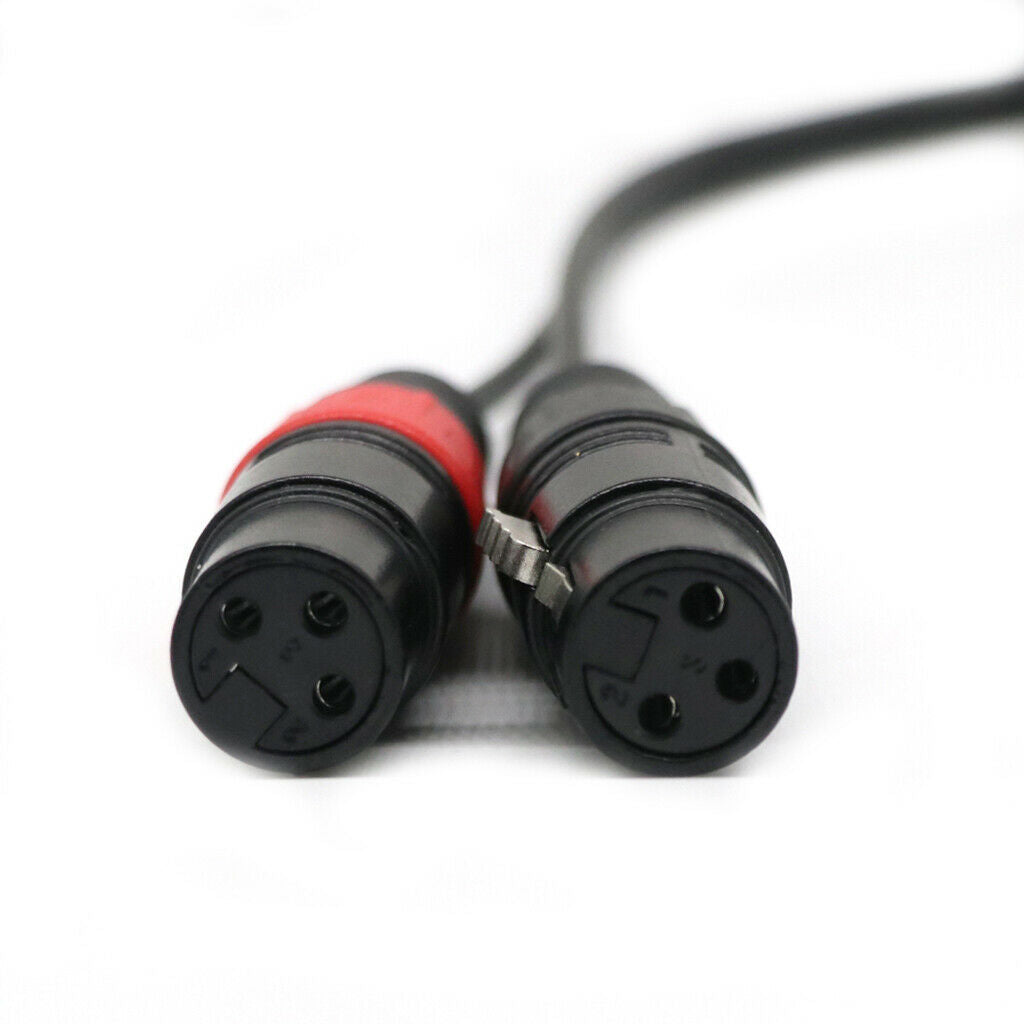 3.5 mm 1/8 inch stereo jack plug to two XLR sockets with two