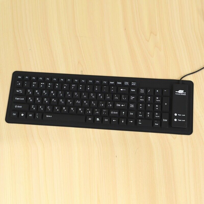 103Keys Silicon Keyboard Russian Layout USB Interface Keyboard Flexible Fol R4Z3