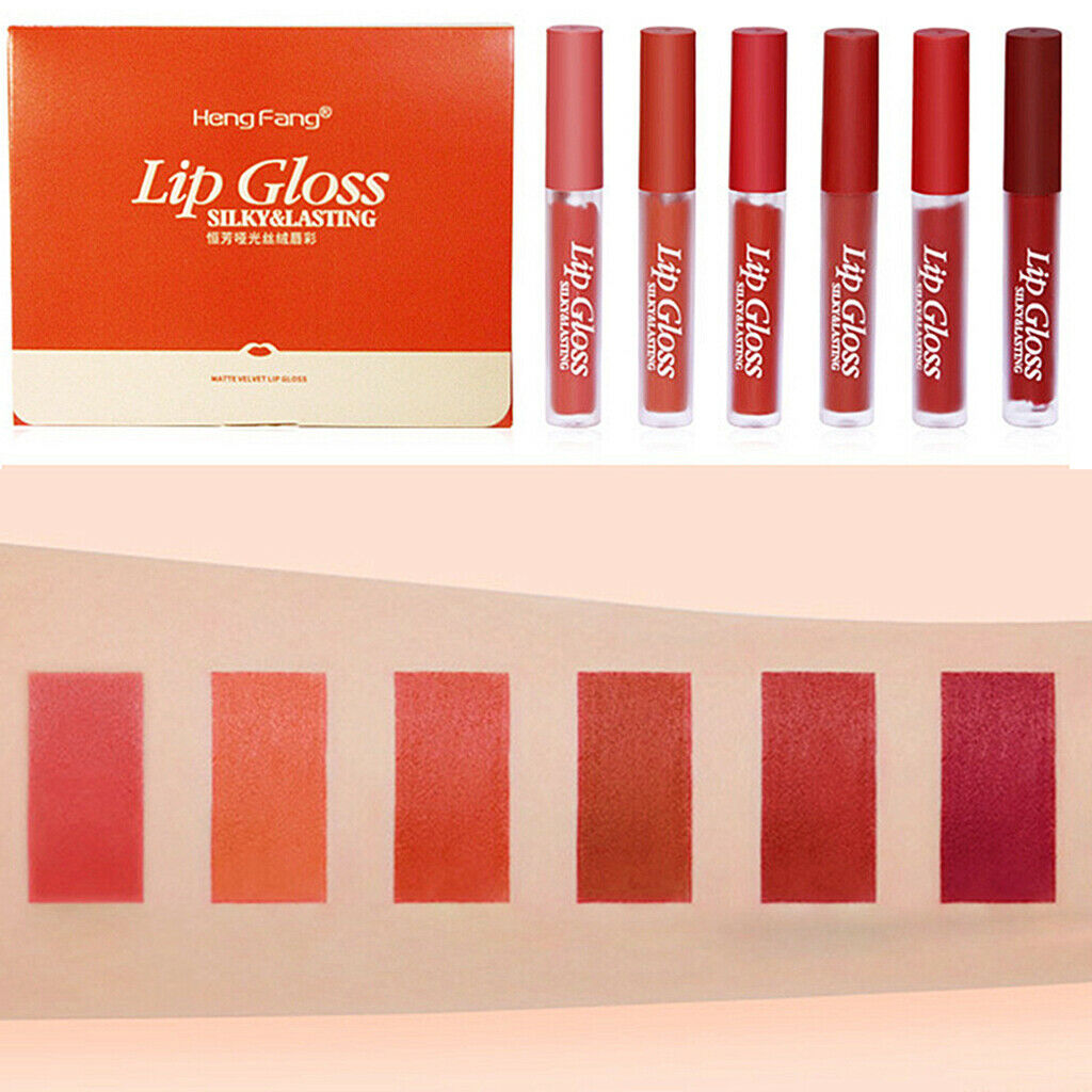 6 Packs Smooth Makeup Lip Gloss Hydrating Liquid Lipstick Lip Tint Stain