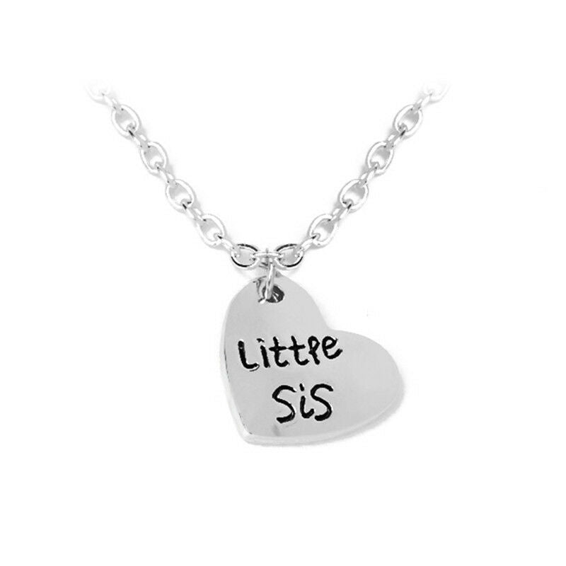 2Pcs Sister Necklace Matching "Little Sister Big Sister" Pendant NecklMUSGM TH