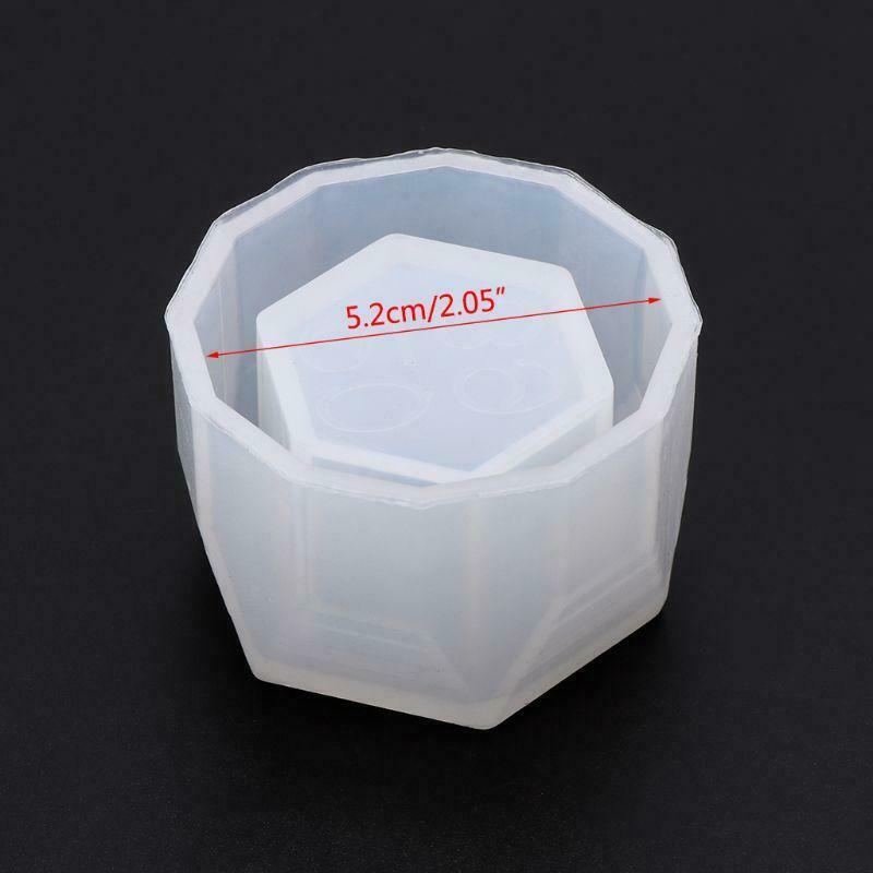 Small Hexagon Flowerpot Silicone Mould Storage Box DIY Handmade Making Crafts