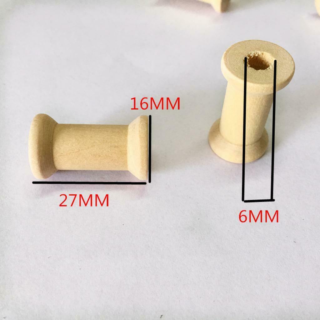 20 Package Unfinished Empty Wooden Spools Wood Thread Bobbins Cord Wire Coils
