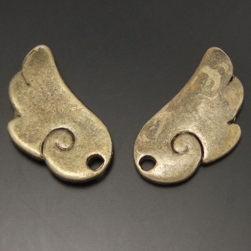 60pcs Retro Style Bronze Alloy Angel Wing Pendants Jewelry Findings 03157