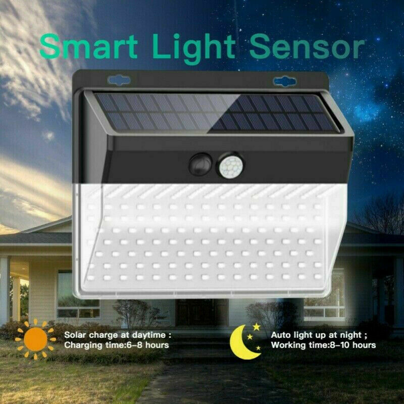 262 LED PIR Motion Sensor Solar Power Garden Light Outdoor Yard Lamps Waterproof