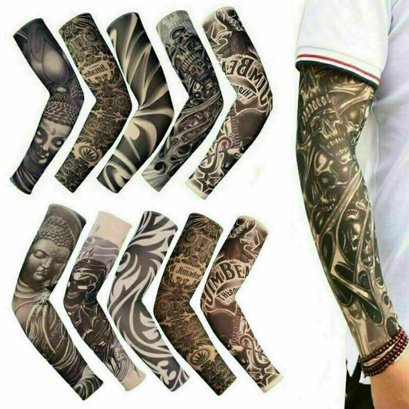 12 PCS Tattoo Cooling Arm Sleeves Cover Basketball Golf Sport UV Sun Protection