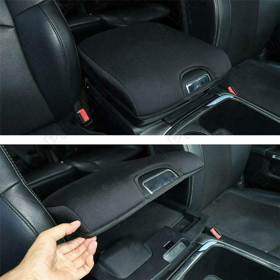 Black Center Console Cover Armrest Pad For 2010-2017 Dodge RAM 1500 2500 3500