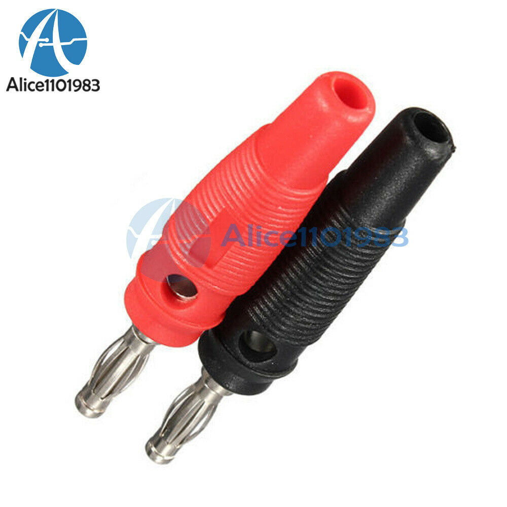 2PCS Nickel Plated Solderless Speaker Banana Plug Audio Jack Connector