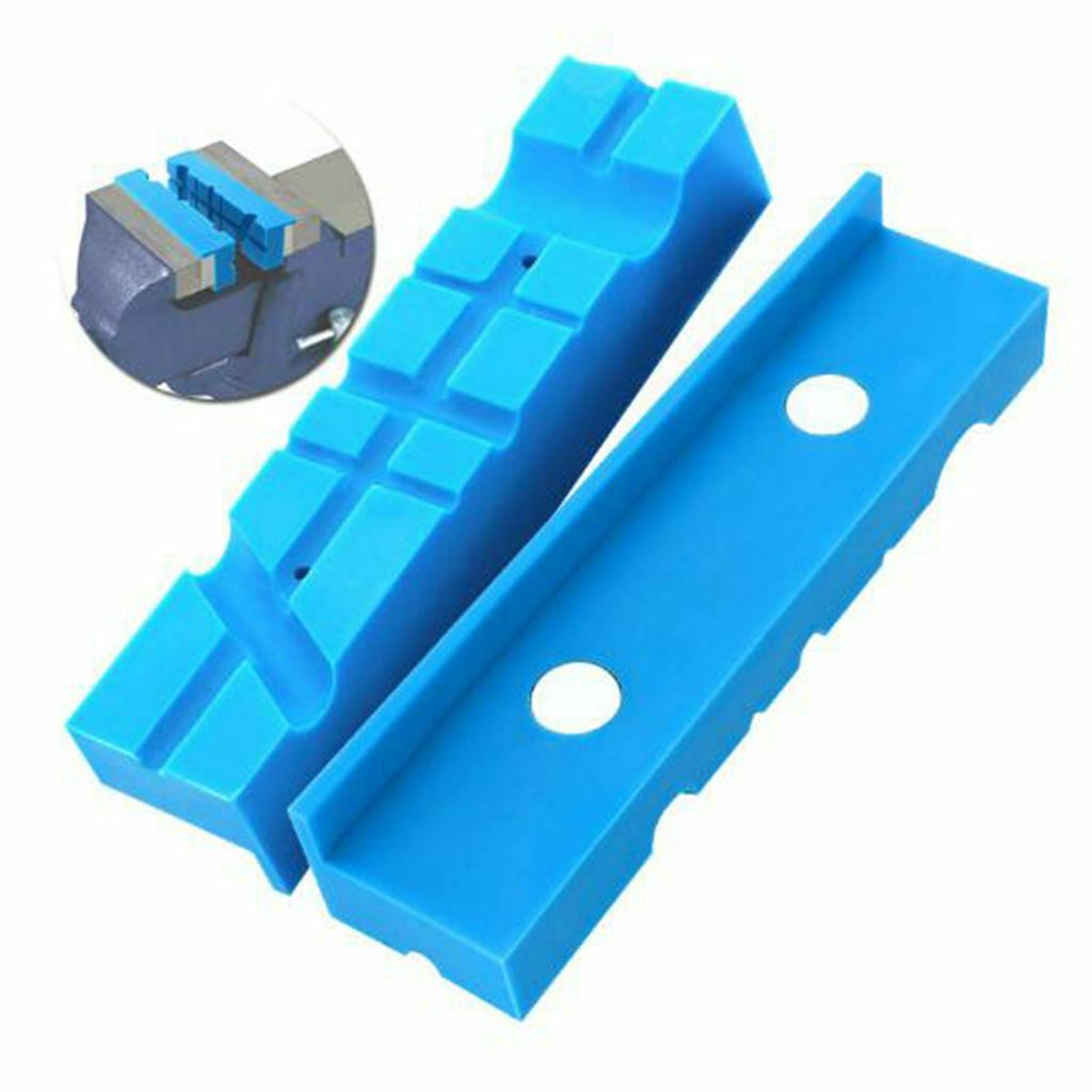 2pcs Vise Jaw Pads Magnetic Soft Pad Vise Protection Strip Multi-Groove Design