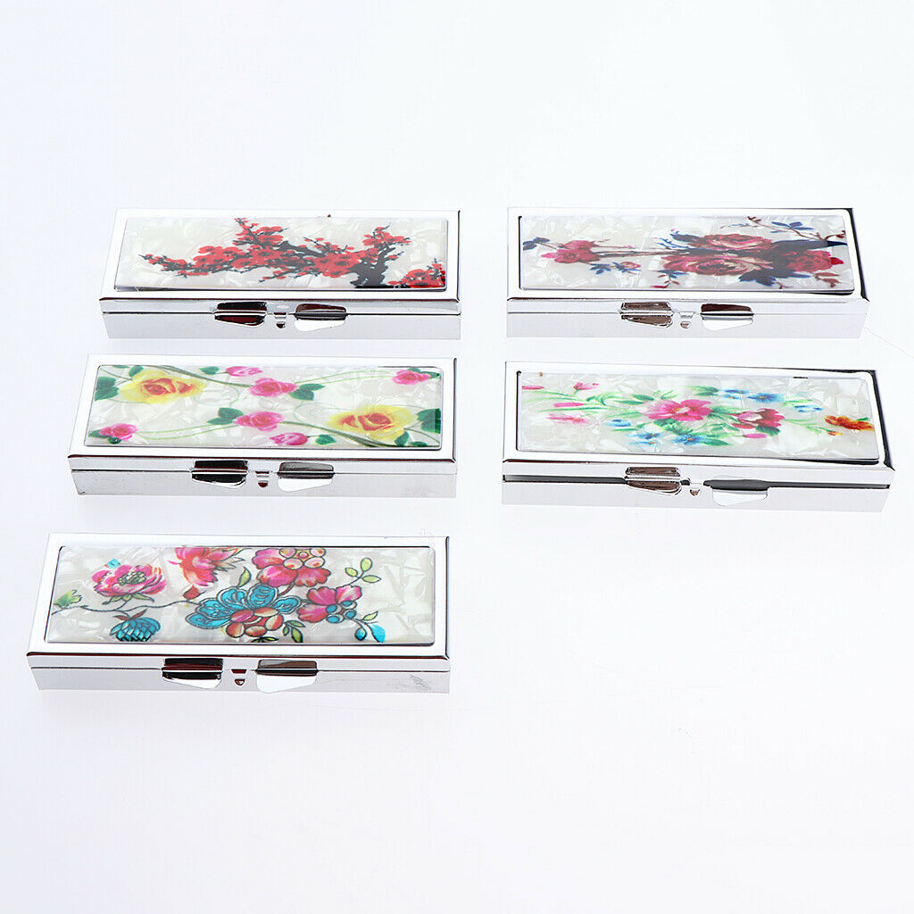 Weekly Pill Organizer,Travel 6 Slots Pill Box Case with Mirror and Large
