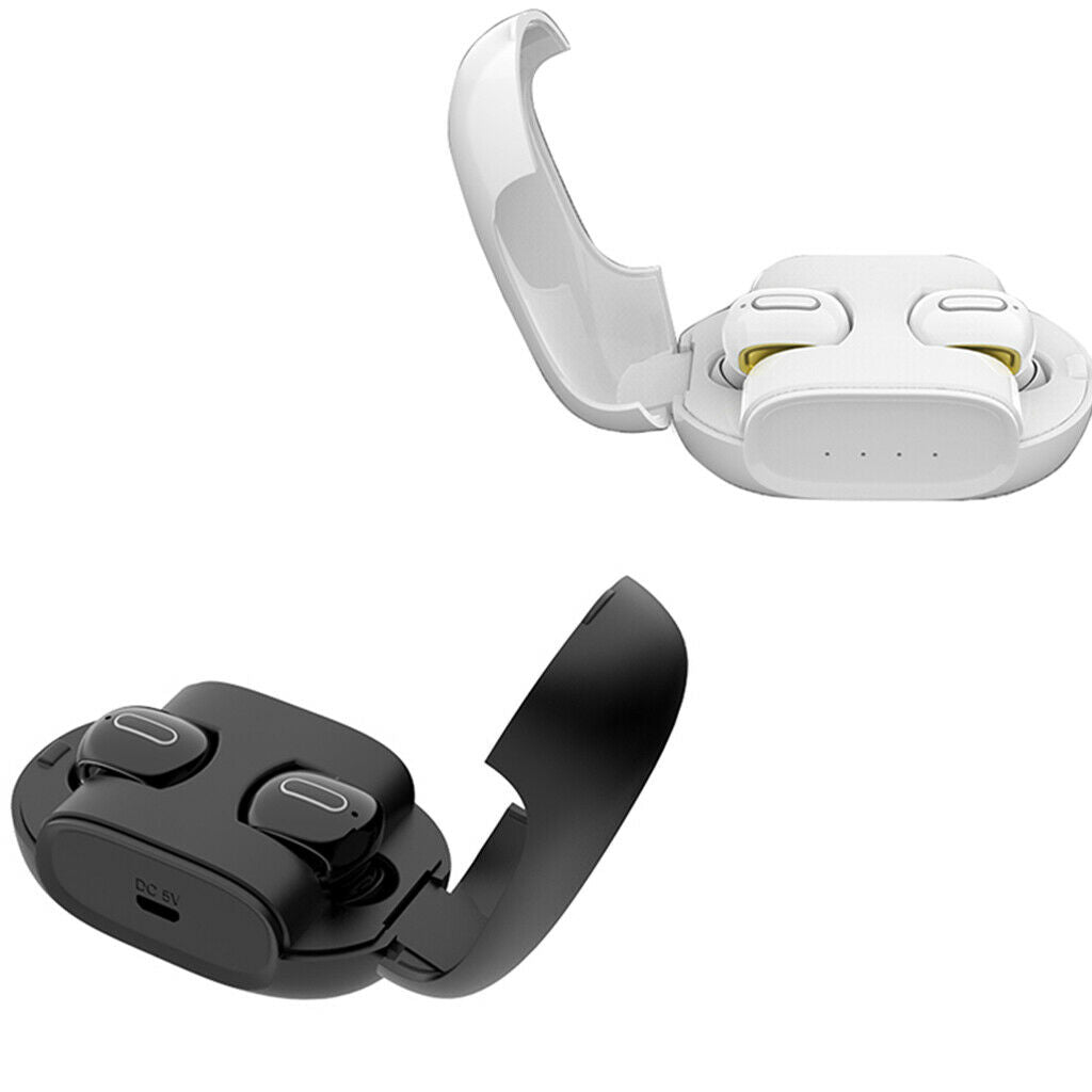 Wireless Earphones Double Ears Mini Stereo Bluetooth Headset Bass Black