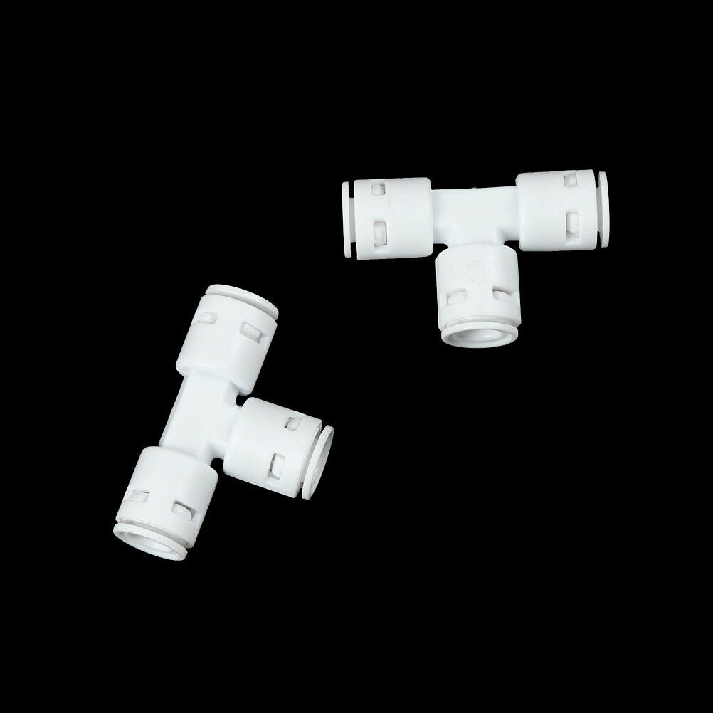 2pcs 1/4" 3-way Union Tee Tube Quick Connect Push Fit RO Water Reverse OsmY1