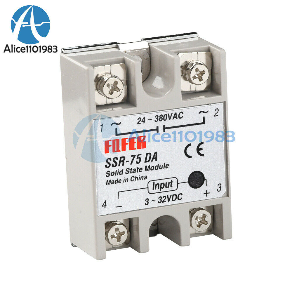 75A 250V SSR-75 DA Solid State Relay Module SSR-75DA 3-32V DC To AC 24V-380V