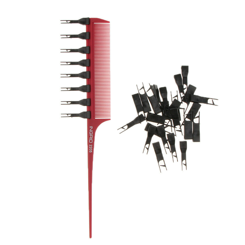 2x Pro Weaver Highlights Foiling Hair Comb Rat Tail Sectioning Dye Brush