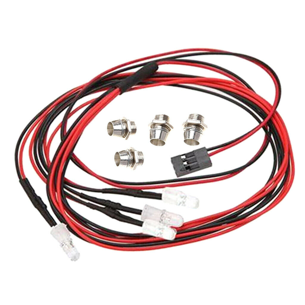 8 LED 5mm Haedlight Bright Lights White+Red for 1/10  Redcat RC Cars