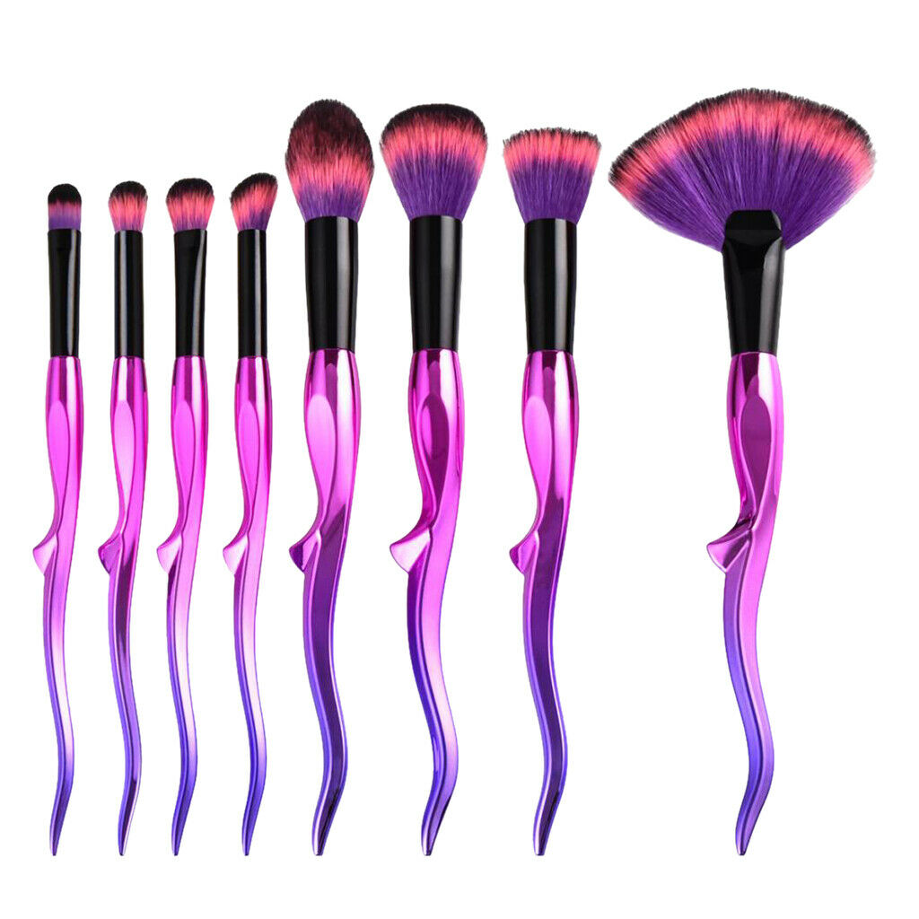 8 Pieces Kabuki Cosmetic Set Powder Foundation Eyeshadow Lip Makeup Brushes
