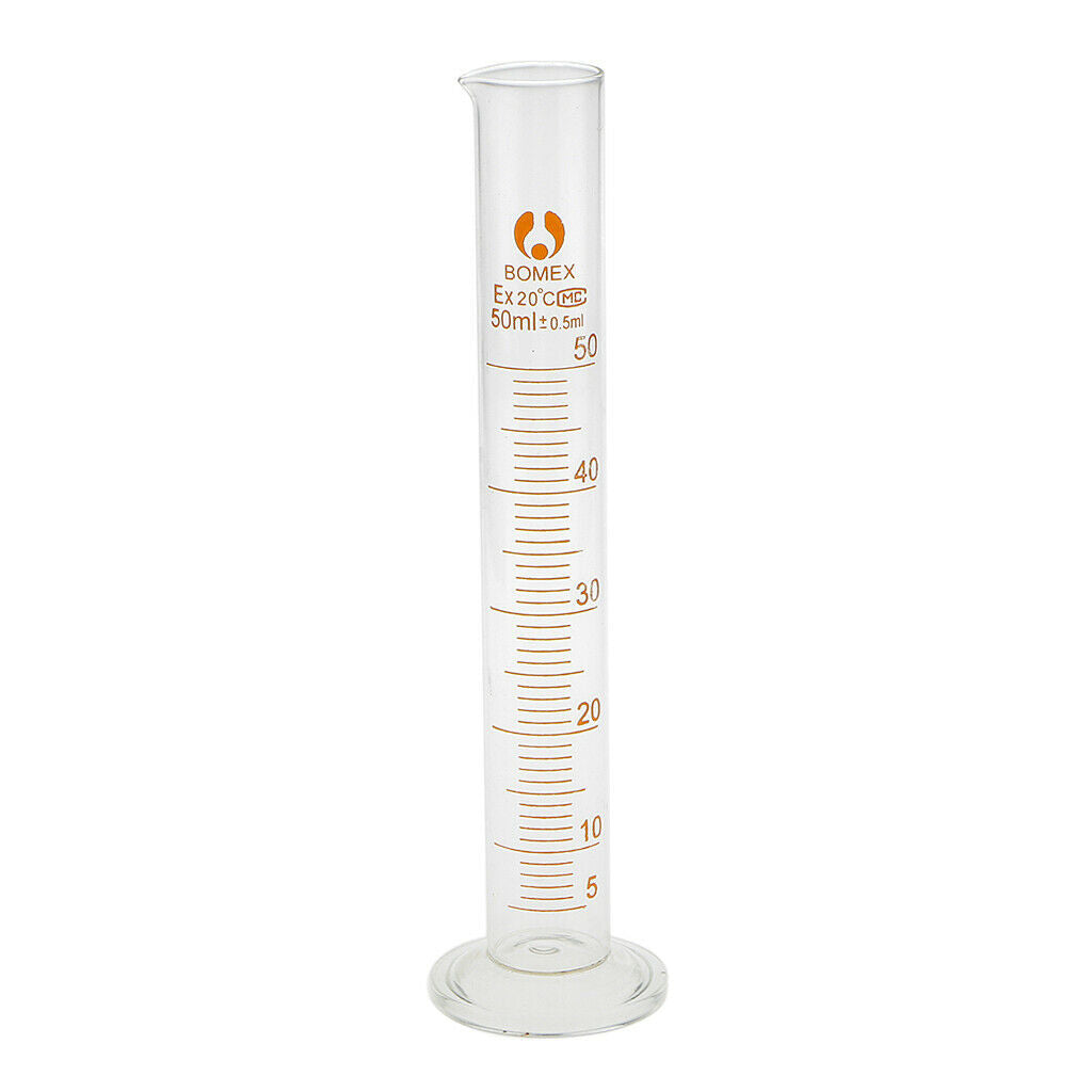 2Pcs Scientific Glass Measuring Graduated Cylinder Laboratory 5ml&50ml