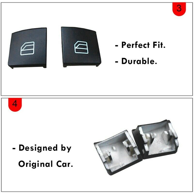 Window Switch Button Covers for Mercedes Benz W204 W212 C E Glk Class, Front LE8