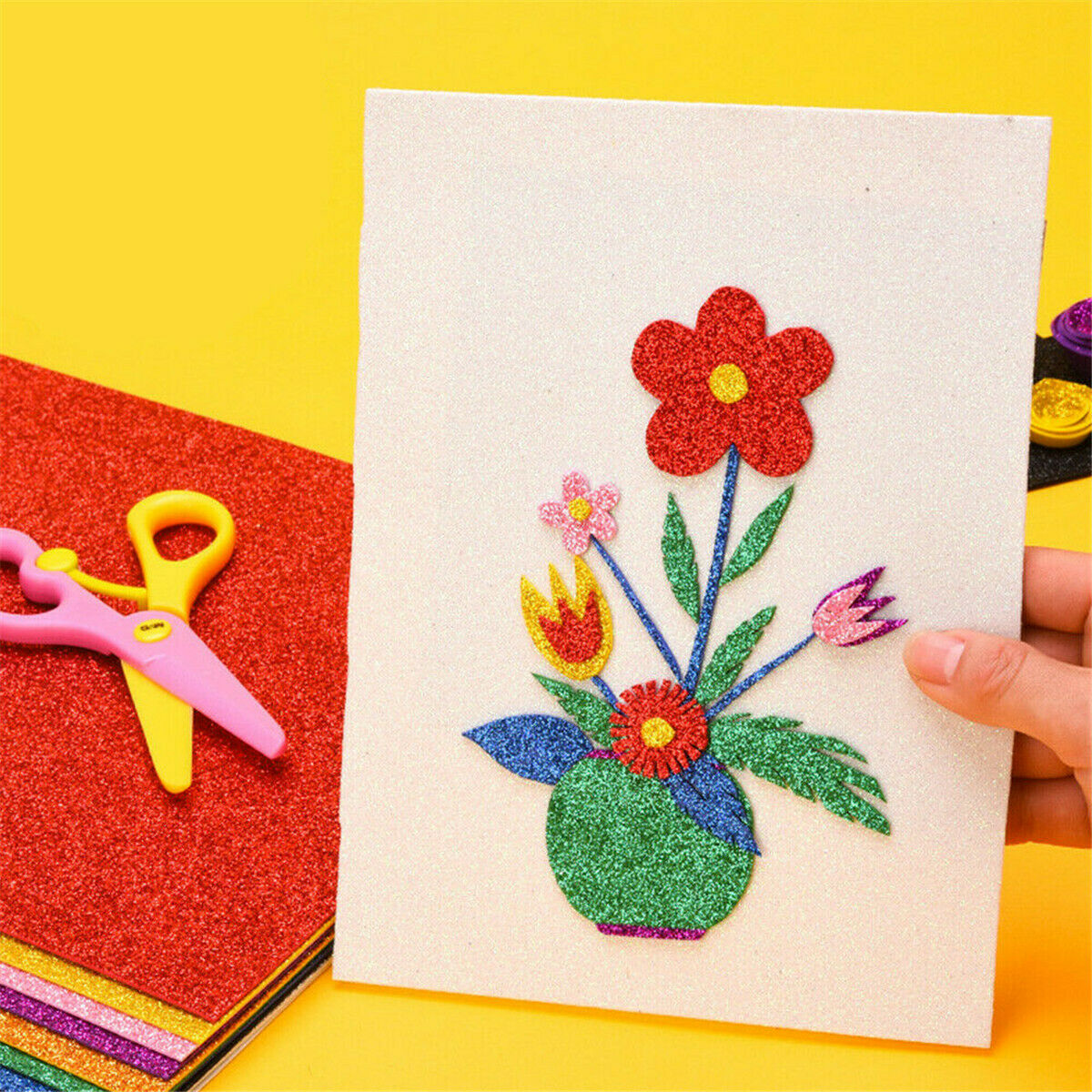 2pcs Glitter EVA Foam Paper Sheet Sponge Soft Handmake  Kids DIY Crafts 20x30cm