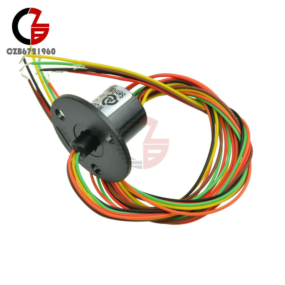 5Pcs 0-300Rpm Capsule Slip Ring 6 Circuit Wires 12.5mm 2A AC 240V Test Equipment