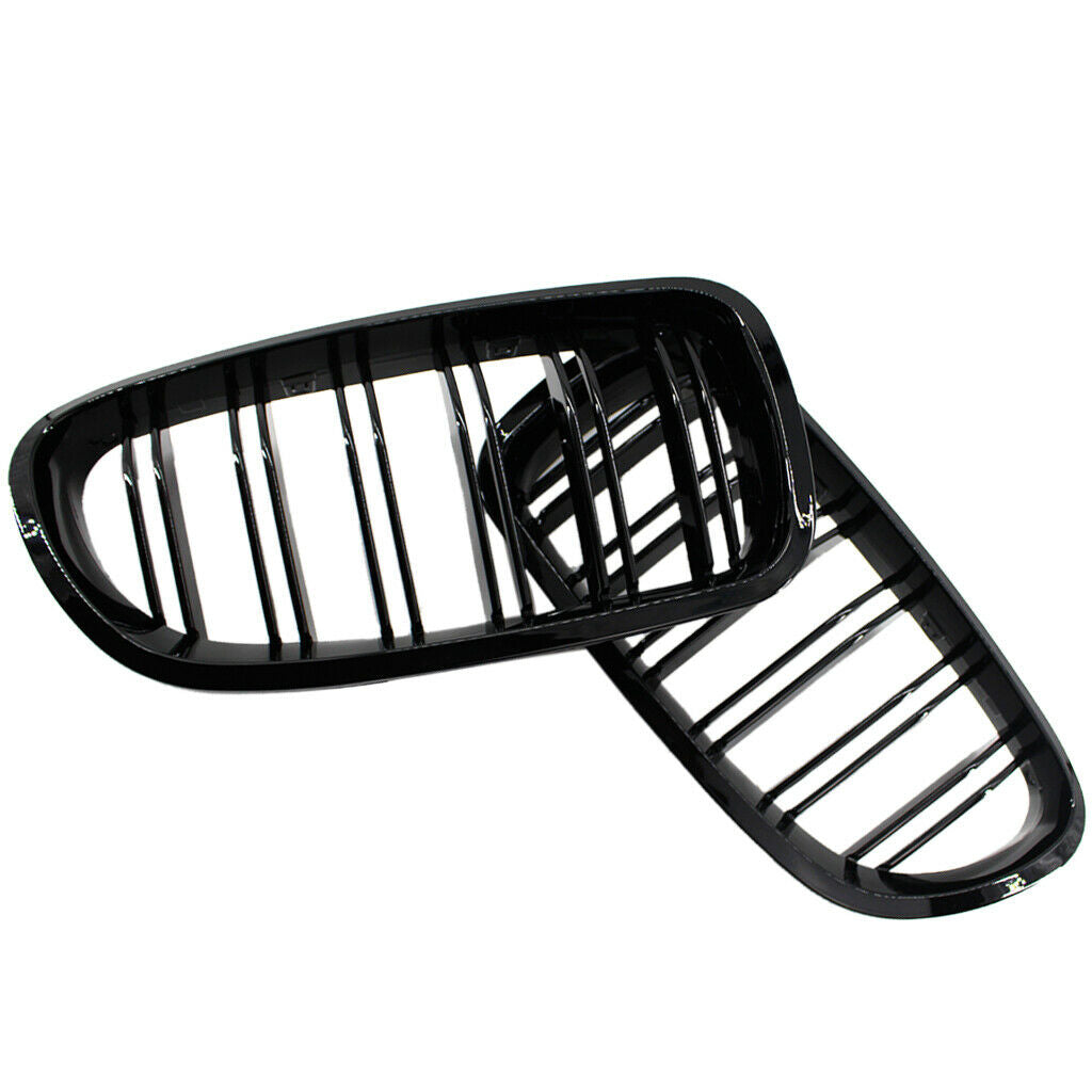 Pair Gloss Black Front Kidney Grilles Grill For BMW F10 F18 2010-2015 NEW