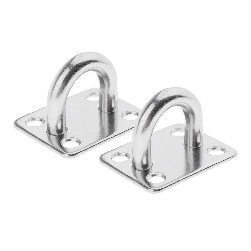 2pcs M10 Wall/Ceiling Hook Stainless Steel Pad Eye Plate Marine Boat Rigging